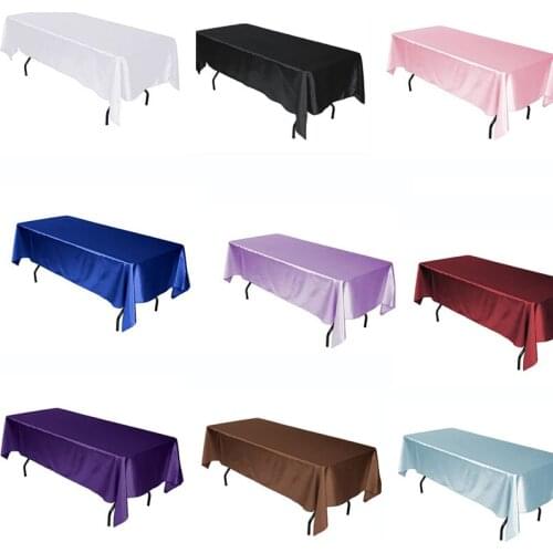 10PCS/Lot Multi Colors Rectangular Satin Tablecloth White/Black Table Cloth For Wedding Christmas Decoration