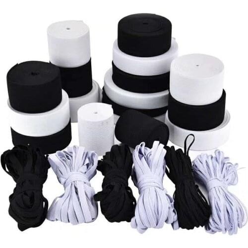 15-50MM White Black Elastic Band Trim Sewing Sewing Clothing Accessories Nylon Webbing Garment Sewing Accessorie 5Meter