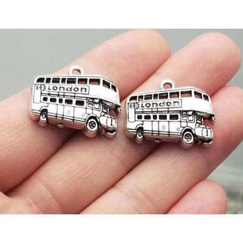 15pcs/lot--25x20mm, Antique silver plated London Bus charms,DIY supplies,Jewelry accessories