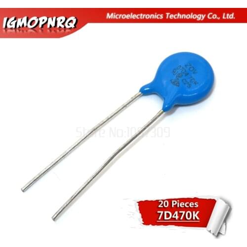 20pcs varistor 07D470K 47V piezoresistor 7D470K 7D470