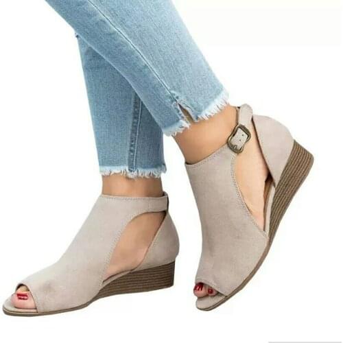 2021 Women Fashion Shoes Sandals Peep Toe Wedges Heels Flat Sandals Chaussure Femme Sapatos Femininos Sandalias De Las Mujeres