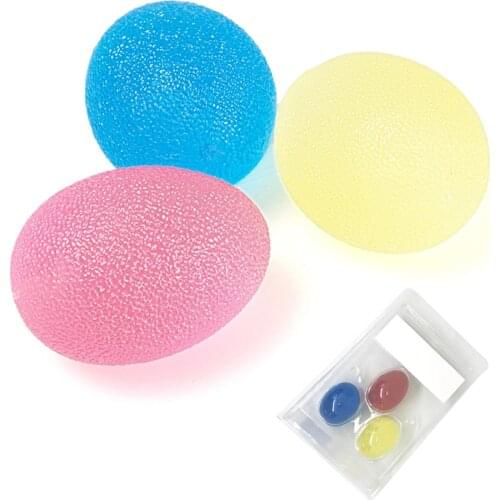 3PCs Egg Massage Hand Grip Strengthening Therapy Stress Relief Balls 3 Colors Resistance Squeeze Eggs Hand Exercise Power Ball