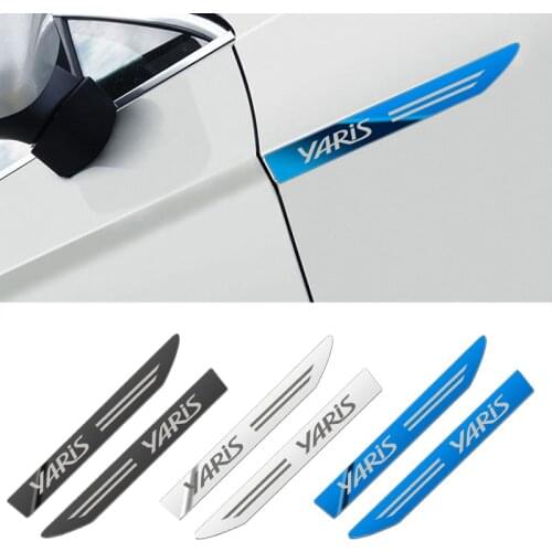 3D Car Styling Metal Stickers For Toyota Yaris 2010-2020 Side Fender Badge Leaf Plate Emblem Decals Accessories