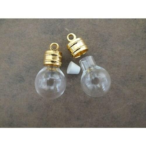 6mm Round all empty glass handmade glass pendant fashion jewelry magic necklace 23x12mm