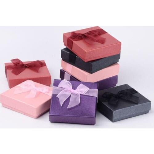 6pcs Cardboard Bracelet Boxes jewelry packaging gifts box , Randomly Mixed Color F80