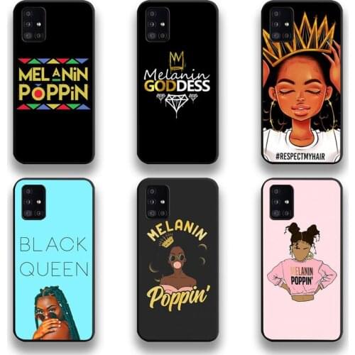 Afro Black Girl Magic Queen Melanin Poppin Phone Case For Samsung Galaxy A21S A01 A11 A31 A81 A10 A20E A30 A40 A50 A70 A71 A51