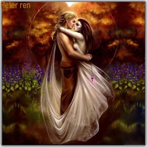 Peter ren Diamond painting cross stitch Diamond embroidery full mosaic Picture of Rhinestones for needlework "Angels and Demons"