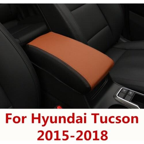 Car central container armrest box PU Leather auto car-styling content box holder accessories For Hyundai Tucson 2015-2018