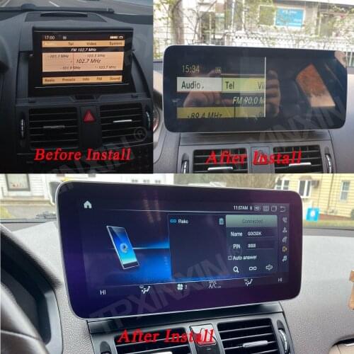 Big screen Android 10 8G+128G 4G LTE Car GPS Navigation Multimedia Player For Mercedes Benz C CLASS W204 2007+ Wireless Carplay