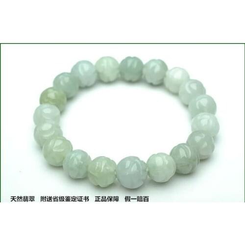 A cargo of natural jade bracelet jade lotus beads male and female sub-10mm beads carved jade bracelets