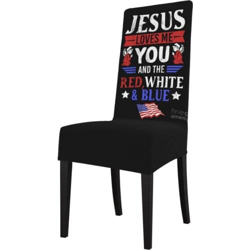 I Love Jesus Love Me Chair Cover Stretch Home Dining Elastic Chair Covers Multifunctional Spandex Elastic Cloth Universal Size