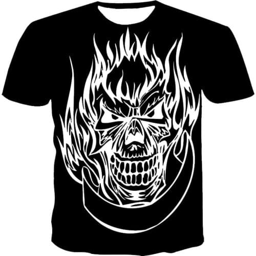 Skull Graphic Tee Men Tshirt Camisetas Hombre Ropa Summer Clothing Homme Camisa Masculina Koszulki Chemise Poleras Ropa De Blusa