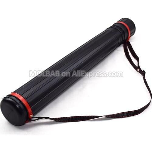 Black Drawing Storage Tube Plastic 64X8cm Adjustable Length To 100cm Inside Diameter 7cm For Painting/Picture/Poster Carrying