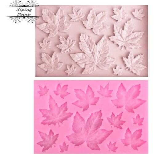Maple leaf shape silica gel mold leaf sugar craft cake decoration tool soft sugar chocolate mold cake frame mold