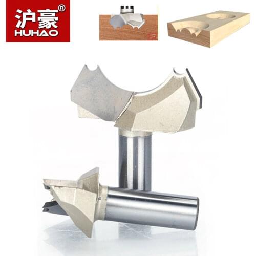 HUHAO 1pc 1/2" Shank Professional Grade Double Arc Bit Round Over Router Bits For Wood Woodworking Engraving Cutter