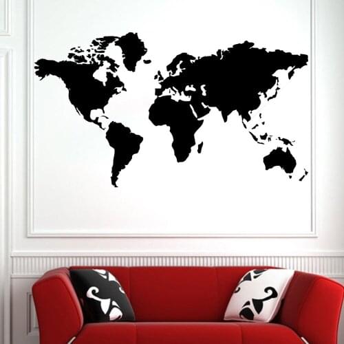Hot Sale Large World Map Global Atlas Vinyl Art Wallpaper Tattoos Sided Visual Pattern Home Decor Y-255