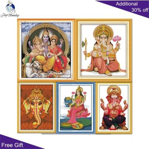 Joy Sunday Home Decor Trunk Jixiang Kwan-yin Western Religions Thailand Ganesha GANESH R258R294R573R656R671 Cross Stitch kits