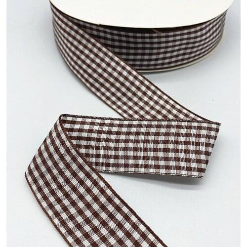 5Yards 10mm--25mm Plaid Cotton Ribbon Wedding Christmas Decoration DIY Sewing Fabric Handmade Bow Ribbon Flower Gift Packaging10