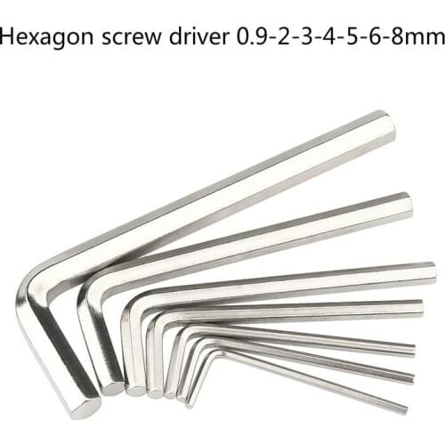 1 Set(7PCS)L-shaped Hexagon Wrench, Single Hexagon Key, Hexagon Screw 0.9-2-3-4-5-6-8mm