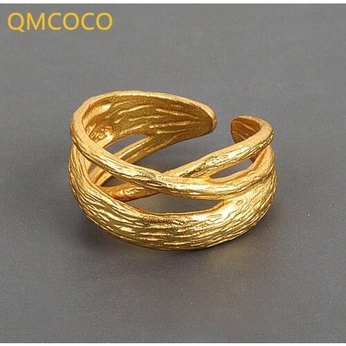 QMCOCO 925 Silver Rings For Women Creative Jewelry Vintage Handmade Multilayer Winding Ring Party Accessories Gift