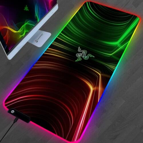 RGB Razer Mouse Pad Anime Large Kawaii Gaming Accessories PC Gamer Completo Computer Varmilo Keyboard Desk Mat Large XL Mousepad