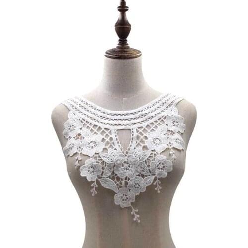 New Sale Water Soluble Lace Collar Polyester Silk Embroidered Corsage 3D Hollow Embroidery Fake Collar DIY Lace Accessories