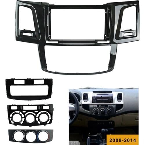 Car Radio Fascia Trim Kit, 9 Inch 2 Din Dash Panel DVD Frame Install Kit for TOYOTA FORTUNER 2008-2014