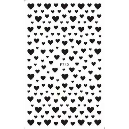 10pcs Rose Flower Love Leaf Nail Art Sticker Letter Butterfly Black and White Nail Art Sticker Applique