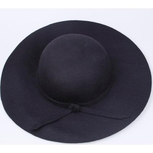 2017 New Hats for Women Vintage Wool Felt Crushable Wide Brim Cloche Floppy Top Caps