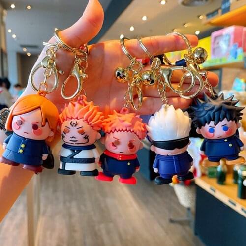 New Anime Jujustu Kaisen Keychain Cartoon いたどり ゆうじ Gojo Satoru Ball Pendant Key Rings Women Bag Key Holder Cute Doll Friend Gift