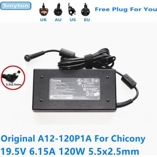 Original Chicony 120W 19.5V 6.15A A12-120P1A Gaming Laptop Charger For MSI GE60 GE70 GP70 Clevo W650SJ W355ST W35 37ET A120A010L