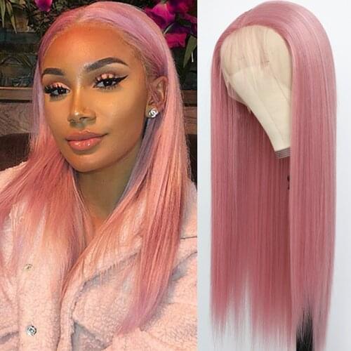 Oxeely 13x6 Lace Front Wigs Red Color Wigs Heat Resistant Short Bob Straight Synthetic Lace Front Wigs for Fashion Women