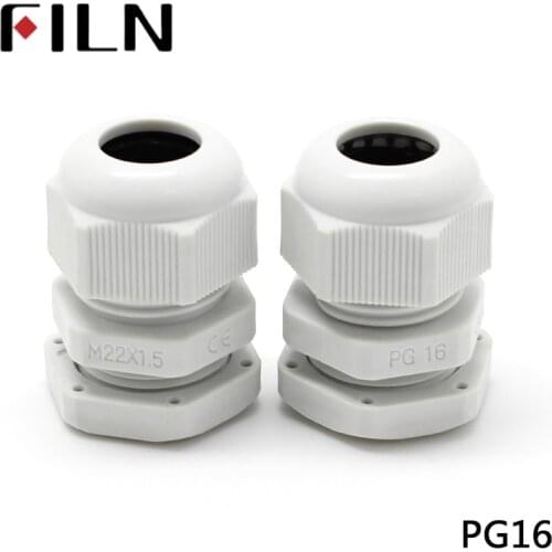 PG25 M22x1.5 Nylon Plastic IP68 waterproof solar cable entry white cable gland