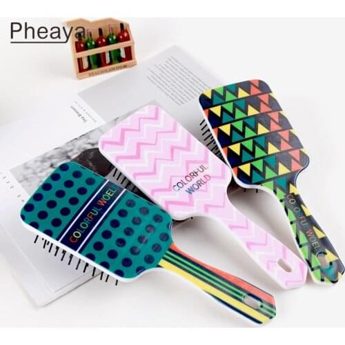 Pheaya Child Princess Cartoon Print Hair Comb Massage Airbag Hair Brush Haircare Scalp Anti-static Styling Tool Large Plate Comb