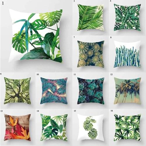 Tropical Leaf Cactus Pillow Case Sofa Deocrative Cushion Cover Polyester Throw Pillows Pillowcase Home Decor Pillow pillowcase