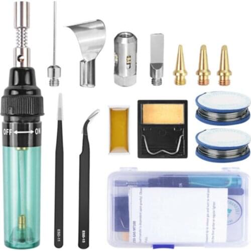 Professional Gas Soldering Iron Kit Butane Ignite Welding Torch Tools Welding and Spraying Knob Control Fire Easy To Carry