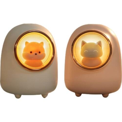 Mini Mute USB Air Humidifier Wireless Space Capsule Cat Hamster Air Humidifier w/ Night Light Portable Spray Humidifier