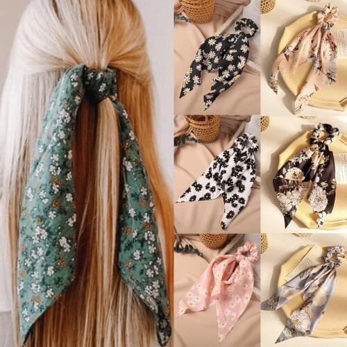 Sweet Elastic Hair Band Girl Elastic Hair Band Fashion Floral Print Scrunchies Women Elastic Hair Band Fashion Female Head Band
