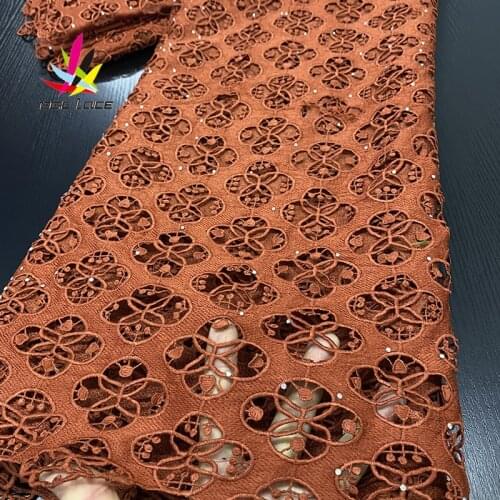 Cord Lace Dress Styles Aso Ebi Guipure Fabric Cotton Chemical Water Soluble Guipure Stones Rhinestone High Quality 2020 Style