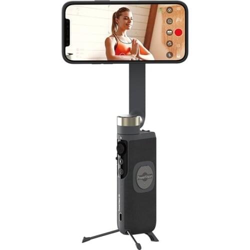 PowerVision S1: Worlds Smallest ， Stabilizer 3-Axis Power Follow AI Tracking Panoramic Handheld Selfie Gimbal for Mobile Phone