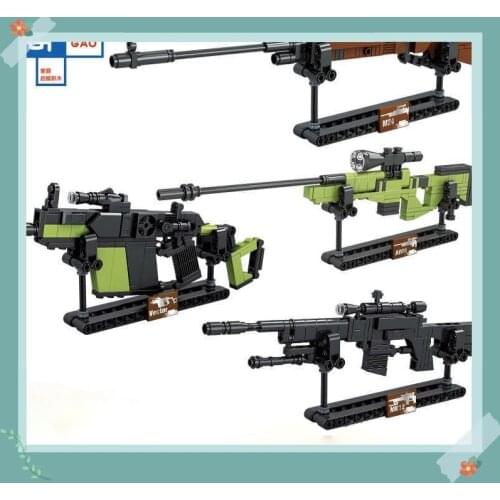 Zhegao QL0454MK Building Block Gun Technology Series Childrens Assembling and Assembling Toys Small Particles Color Boxed Gifts