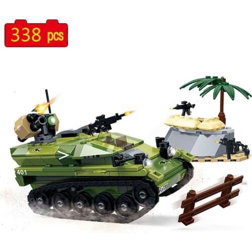 Military series WW2 army Wiesel Tracked Airportable Reconnaissance Vehicle SWAT Building Blocks Bricks Toys Gifts
