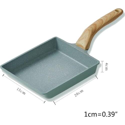 Japanese Stainless Steel Omelette Pan Nonstick Tamagoyaki Gas Egg Pan Retangle Small Frying Pan Pancakes for stovetop T3EC