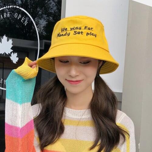 Bucket Hats Women Students Kawaii Casual Flat Print Girl 2020 All-match High-quality Trendy Daily Hat Womens Female Elegant Chic