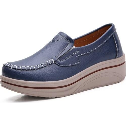 YourSeason Ladies Wedges Casual Shoes 2021 Spring Autumn Vintage Round Toe Sewing Concise Women Casual Platform Pumps