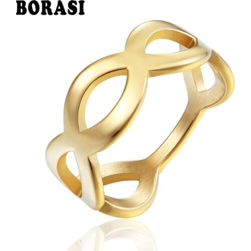 BORASI Luxury Brand Fashion Ring Jewelry Gold & Silver Color Five Round Shape Party Engagement Female Finger Ring For Women