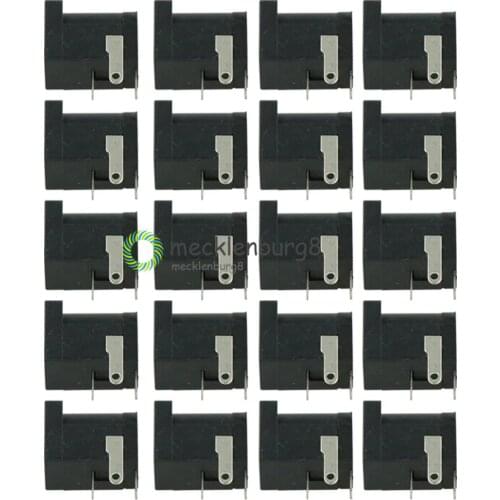 10 Pcs DC Power Jack Socket 2.1mm x 5.5mm Barrel-Type PCB Mount DC-005