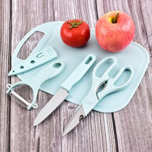 4 Pcs Advanced Fruit Knife Peeler Picnic Home Mini Small Cutting Board Set, for Kitchen Cutting Fruits and Vegetable Peeler