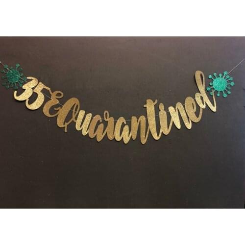 Personalised Quarantined 35th Birthday Banner, 35th birthday banner, 35 Birthday decorations, Custom Quarantine Banner