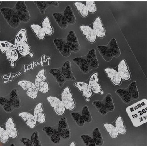 Baroque 3D Engraved Nail Stickers Butterfly Wing Pattern High Quality Sticker Empaistic Sticker Unique Style